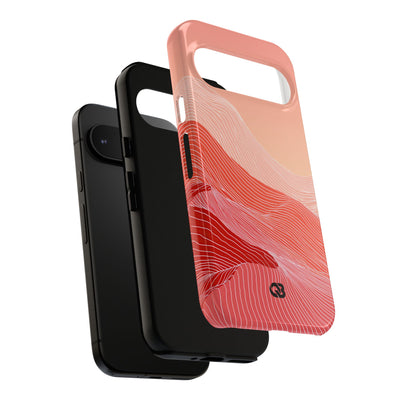 Red Tough Phone Case for Google Pixel - Crimson Ridge Contour