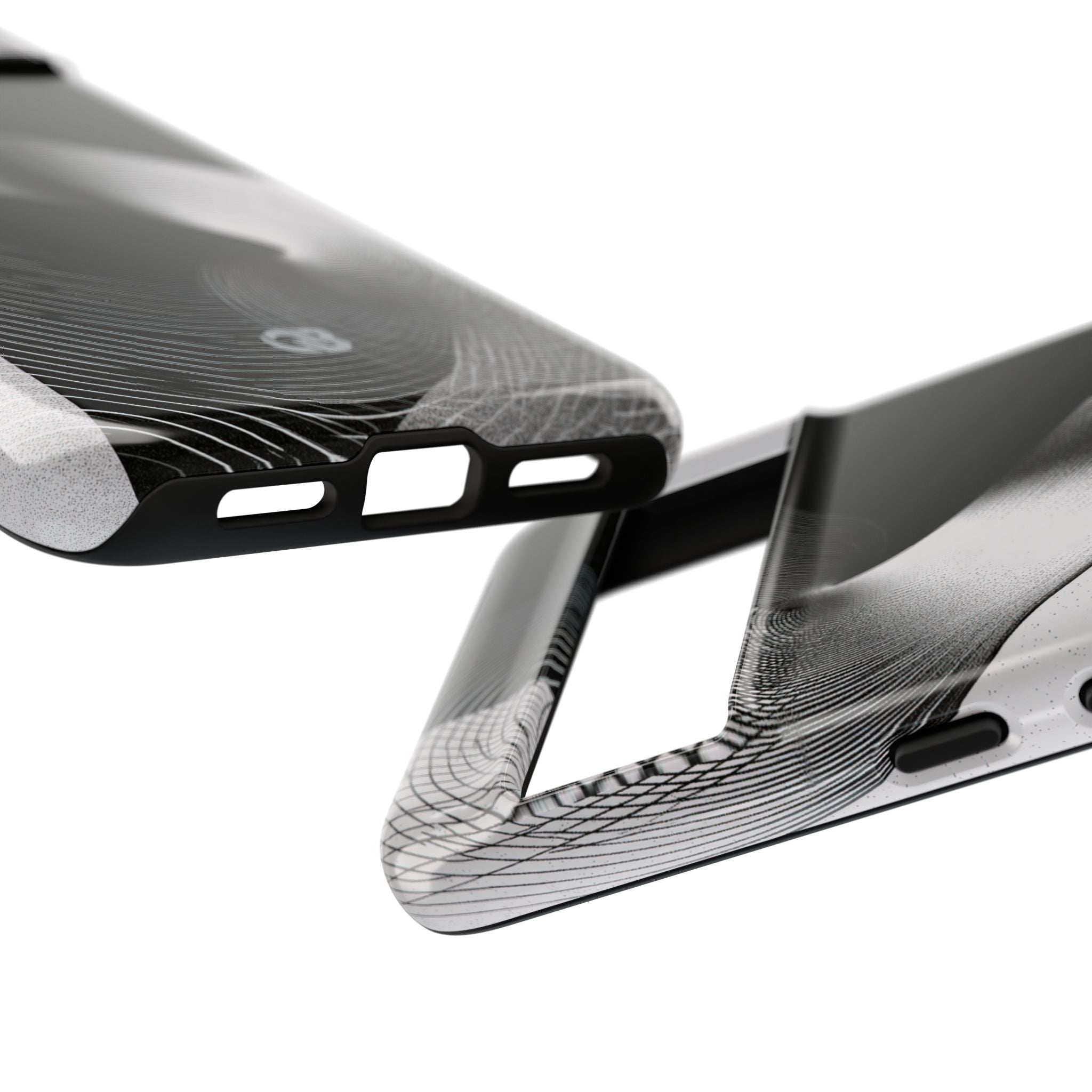 Grey Tough Phone Case for Google Pixel - Obsidian Moiré Wave