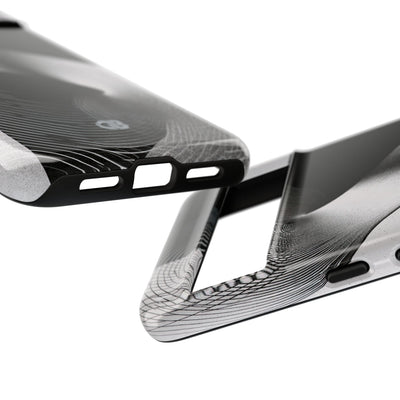 Grey Tough Phone Case for Google Pixel - Obsidian Moiré Wave