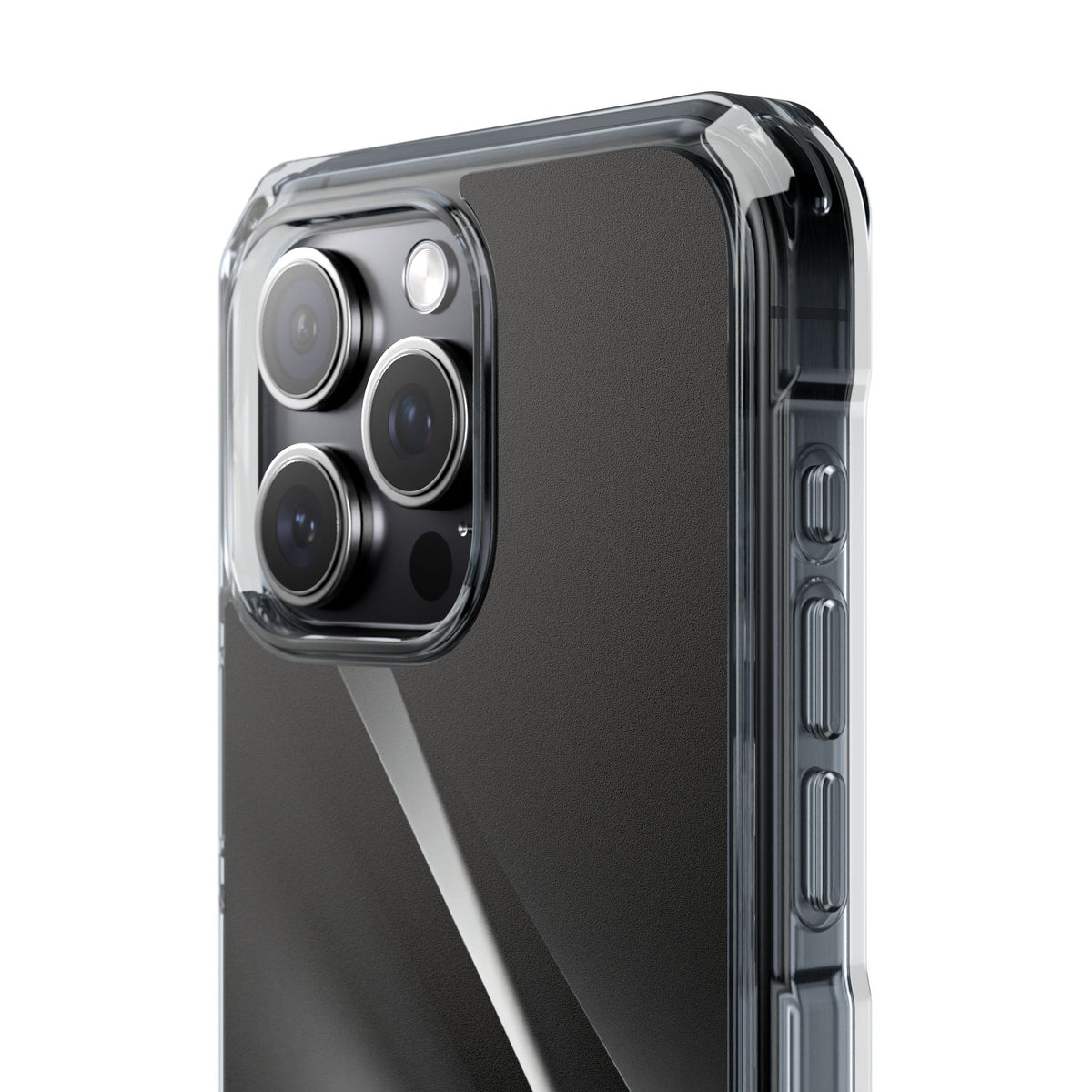 Obsidian Ridge · Clear Impact Magnetic Phone Case for iPhone ·  Black