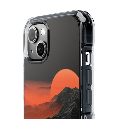 Solar Ridge Mesh · Clear Impact Magnetic Phone Case for iPhone · Black