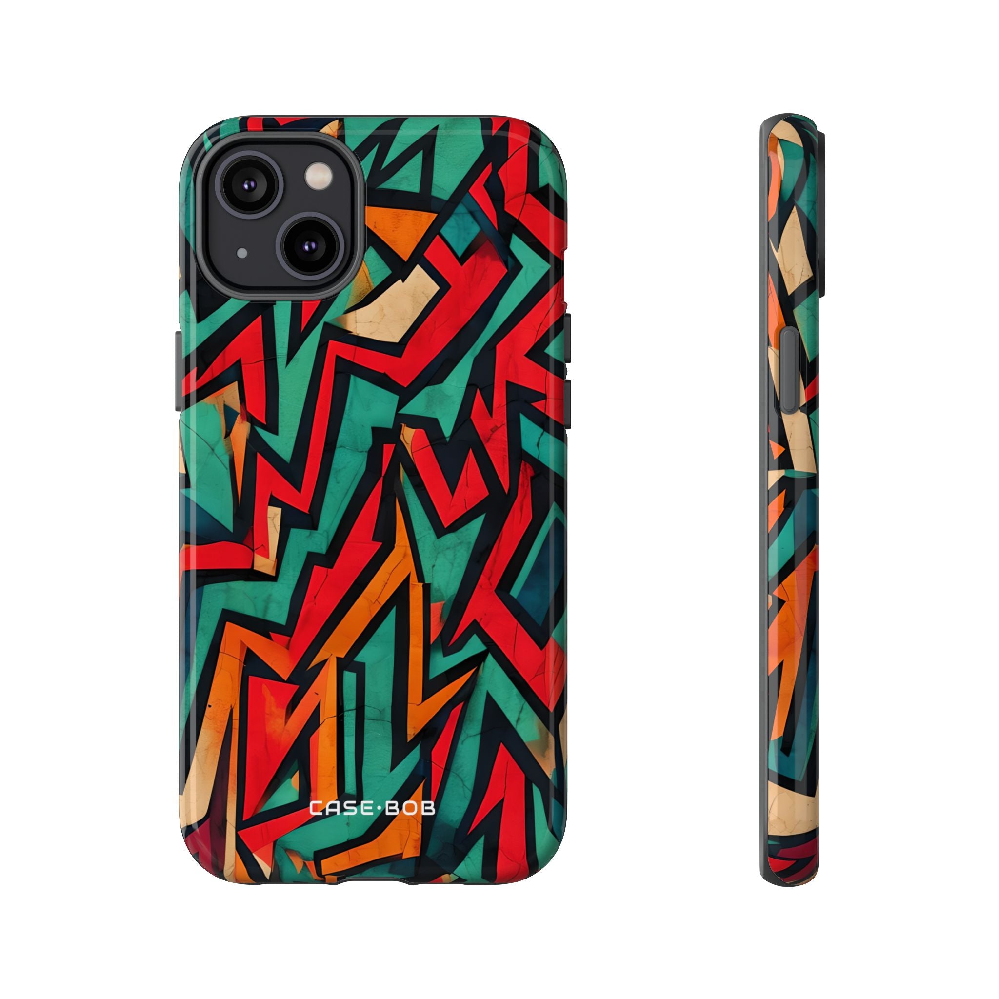 Crimson Zigzag iPhone 14 Plus Case - Tough