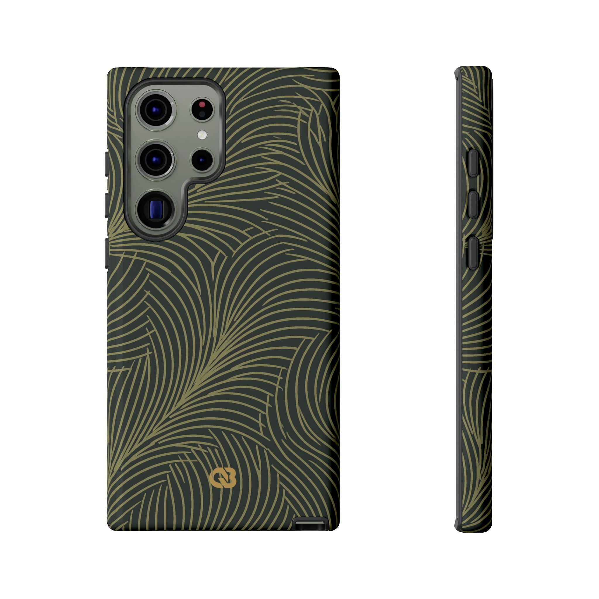 Green Tough Phone Case for Samsung - Dark Olive Plume