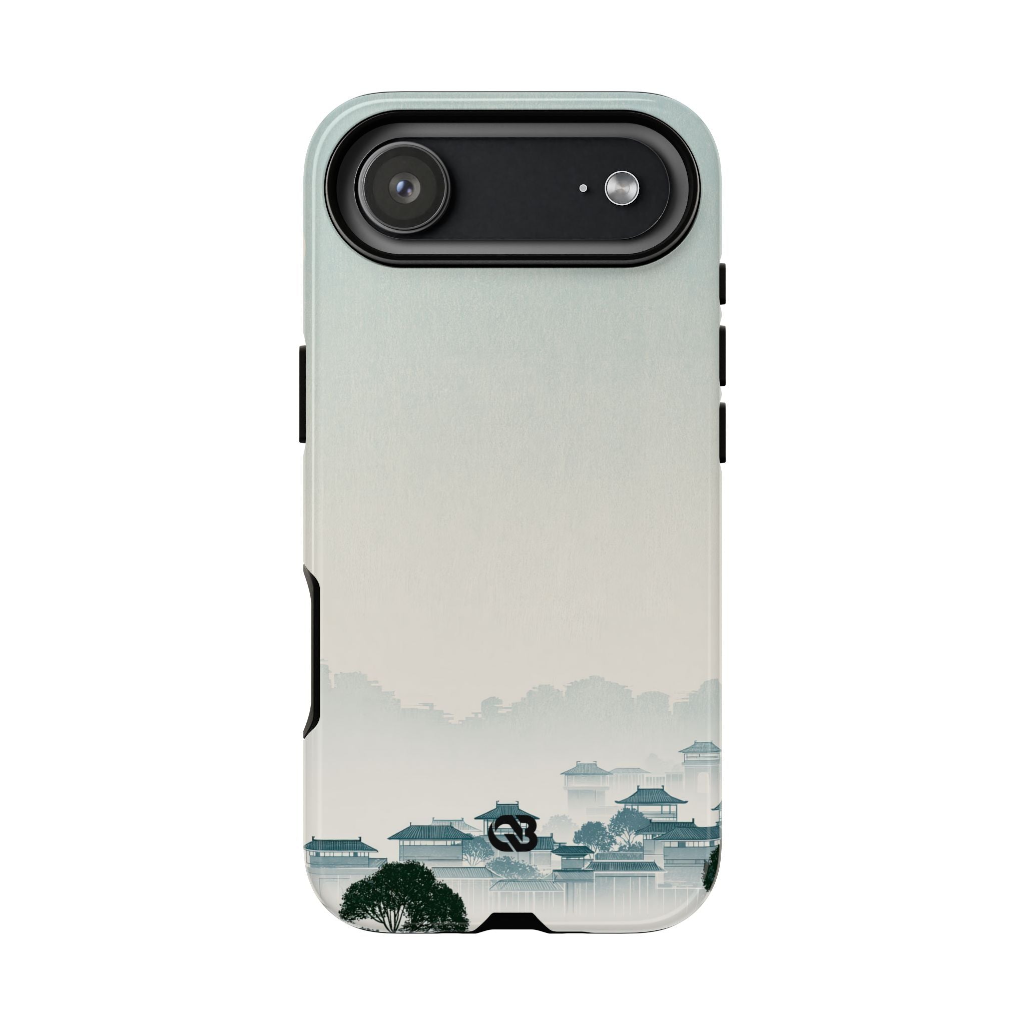 Blue Tough Phone Case for iPhone - Mist Valley Pagoda