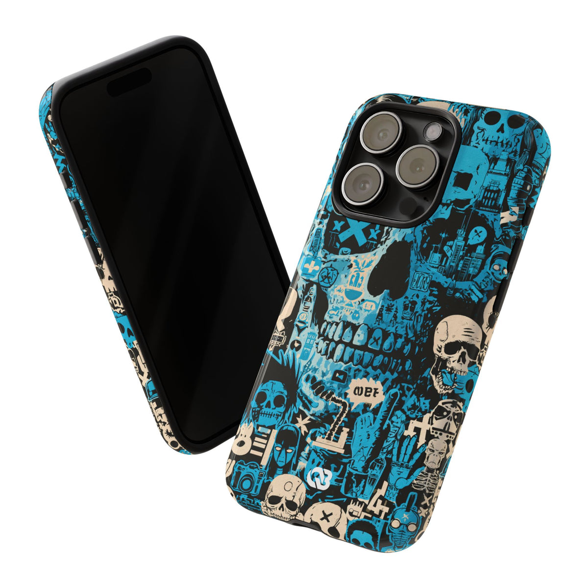 Electric Skull Graffiti · Tough Phone Case for iPhone · Blue