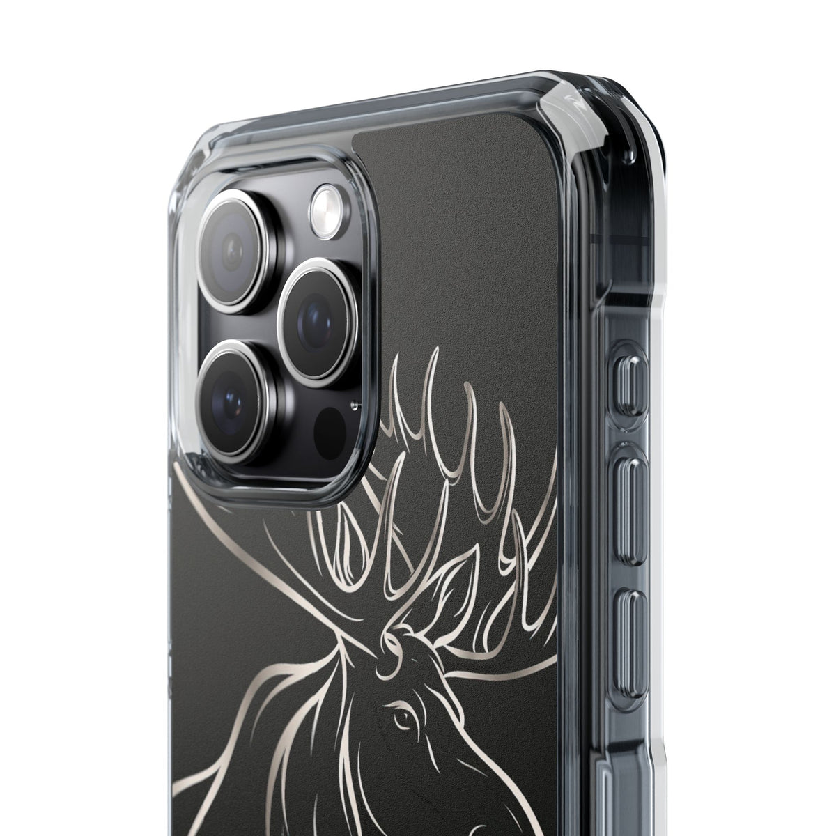 Nordic Moose Contour · Clear Impact Magnetic Phone Case for iPhone · Black