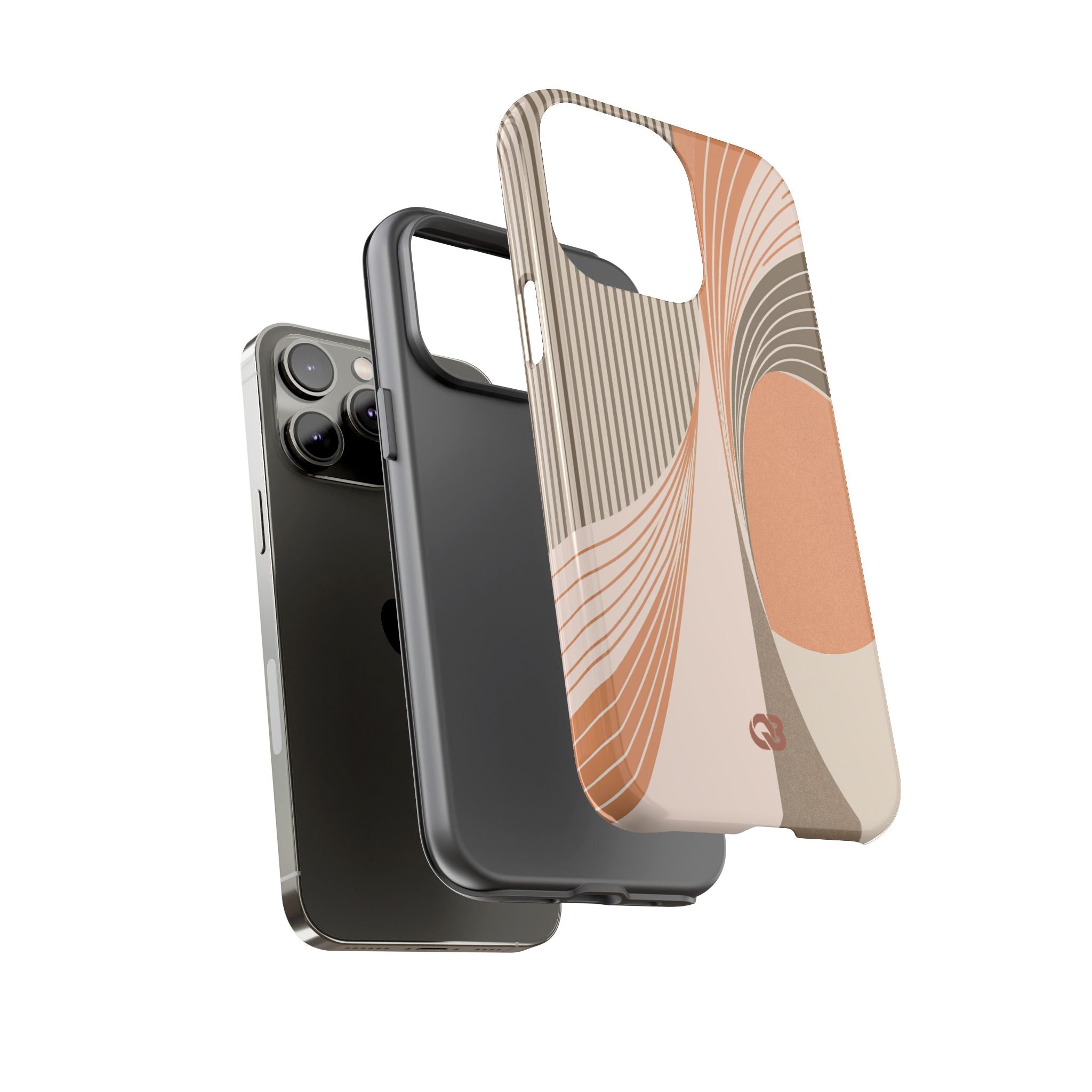 Orange Tough Phone Case for iPhone - Desert Arc Horizon