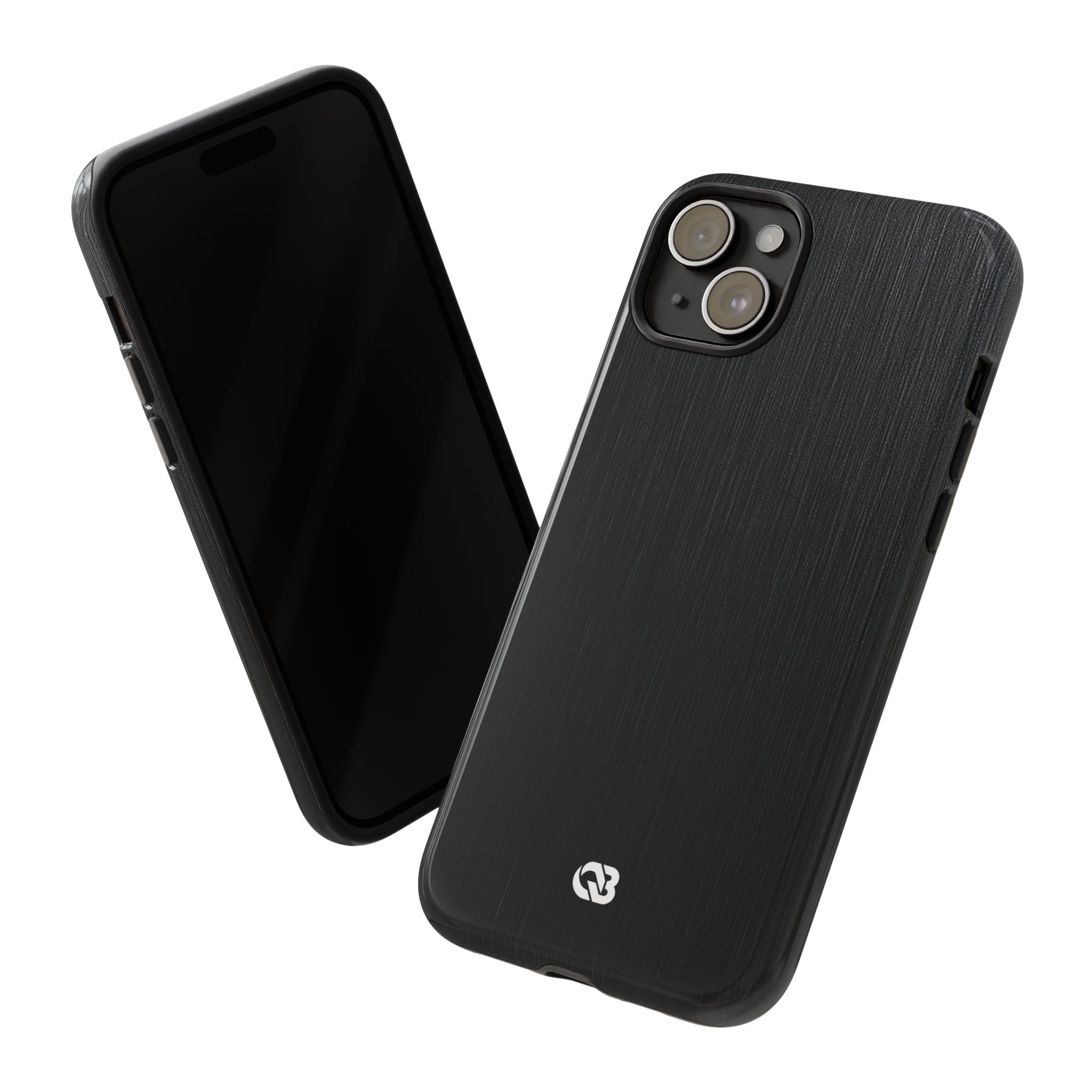 Black Tough Phone Case for iPhone - Brushed Obsidian Slate