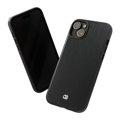 Black Tough Phone Case for iPhone - Brushed Obsidian Slate