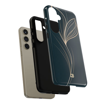 Teal Tough Phone Case for Samsung - Sandstone Silk Flora