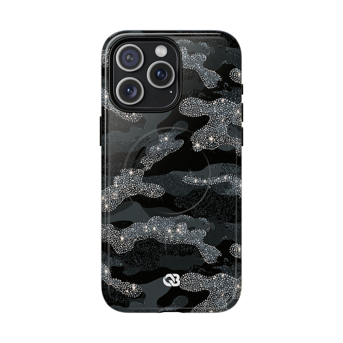 Glitter Shadow Camo · Tough 2.0 Magnetic Phone Case for iPhone · Black