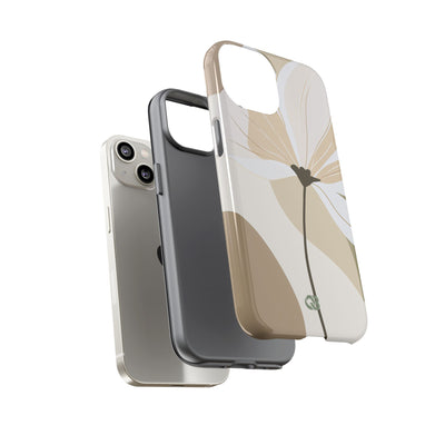 Beige Tough Phone Case for iPhone - Sage Linen Magnolia