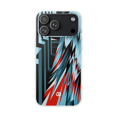 Blue Lite Phone Case for iPhone - Glitch Peak Cyan