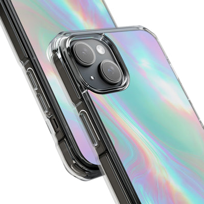 Prismatic Liquid Light · Clear Impact Magnetic Phone Case for iPhone · Teal