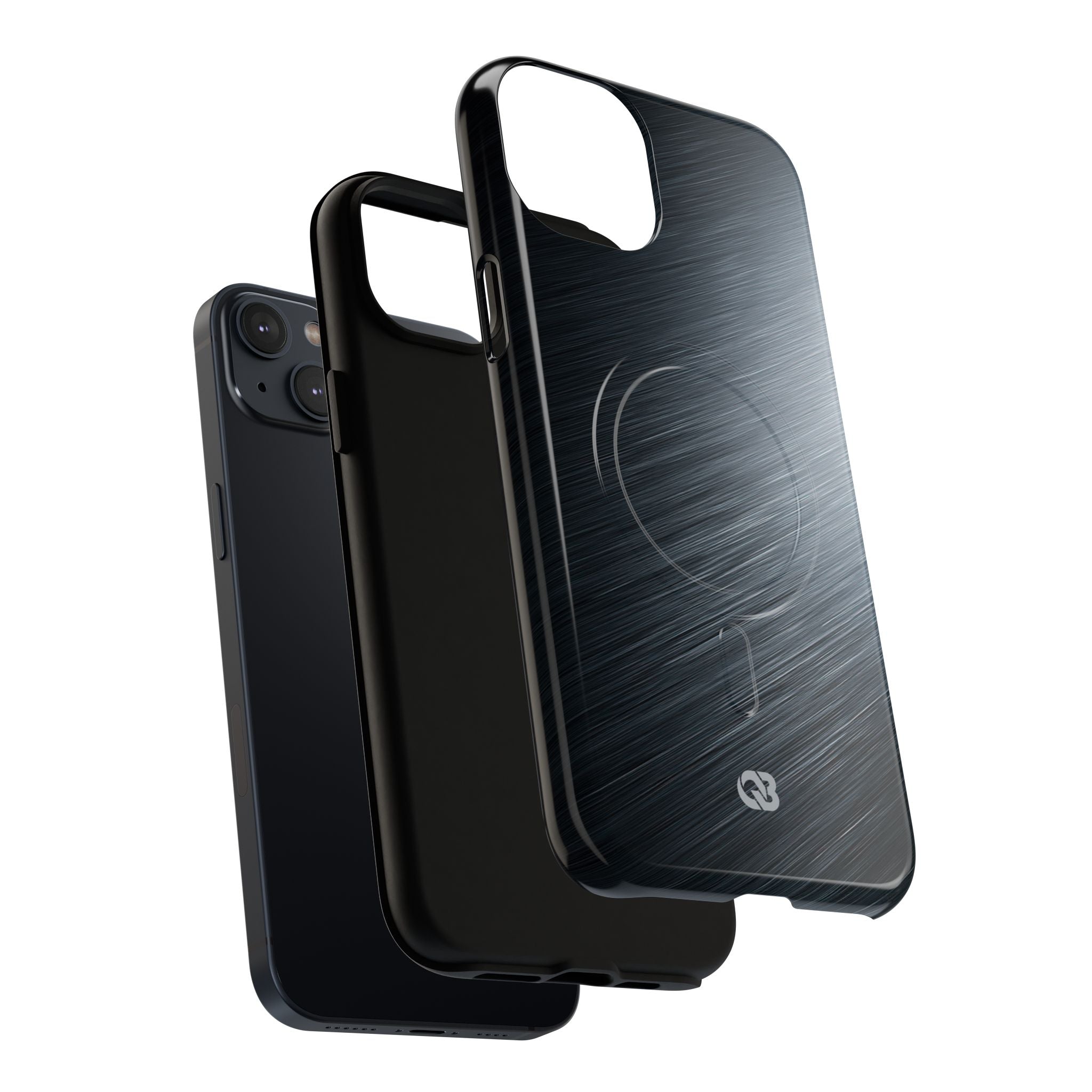 Grey Tough 2.0 Magsafe Phone Case for iPhone - Charcoal Brushed Steel