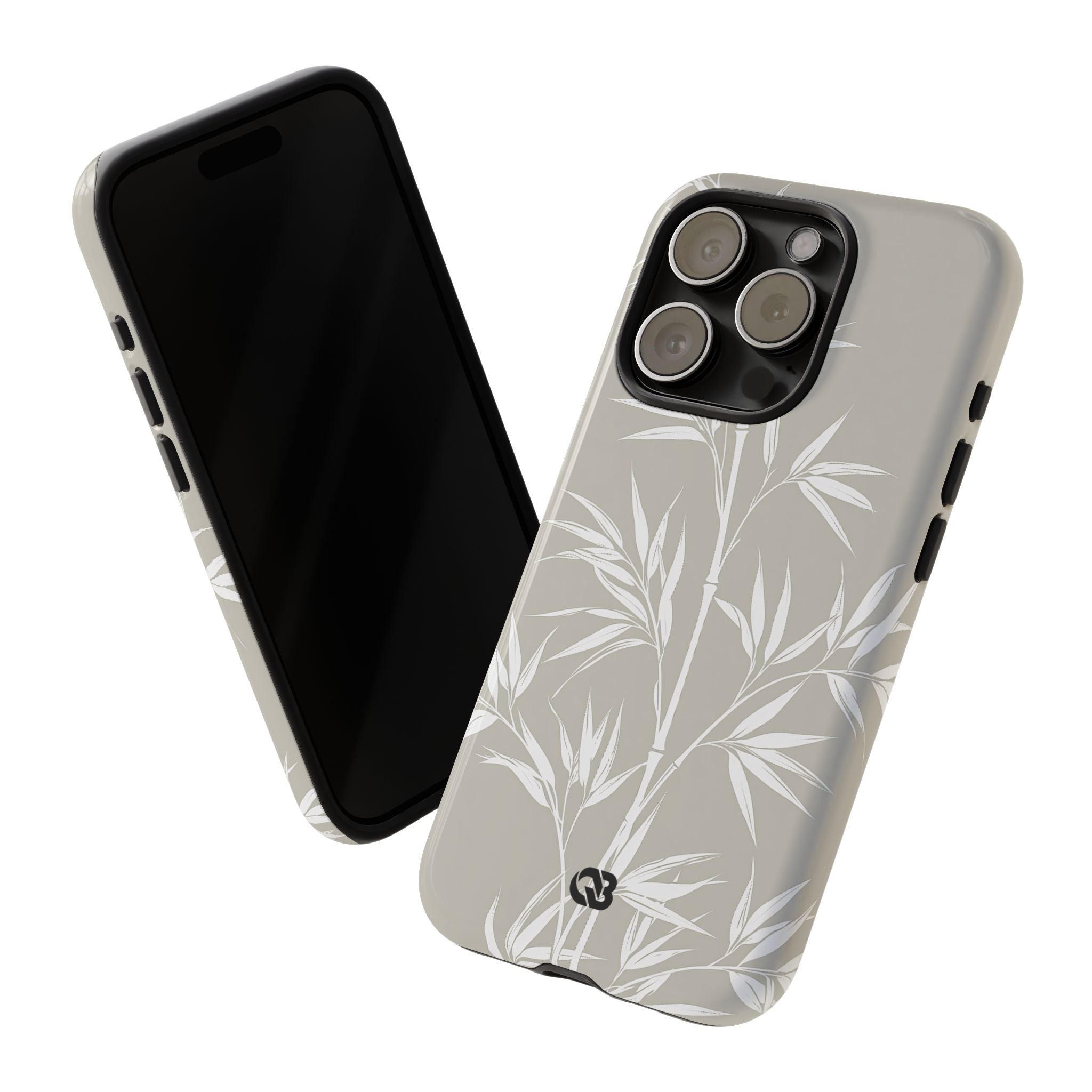 Beige Tough Phone Case for iPhone - Sandstone Bamboo Stalks