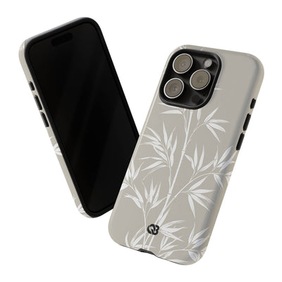 Beige Tough Phone Case for iPhone - Sandstone Bamboo Stalks