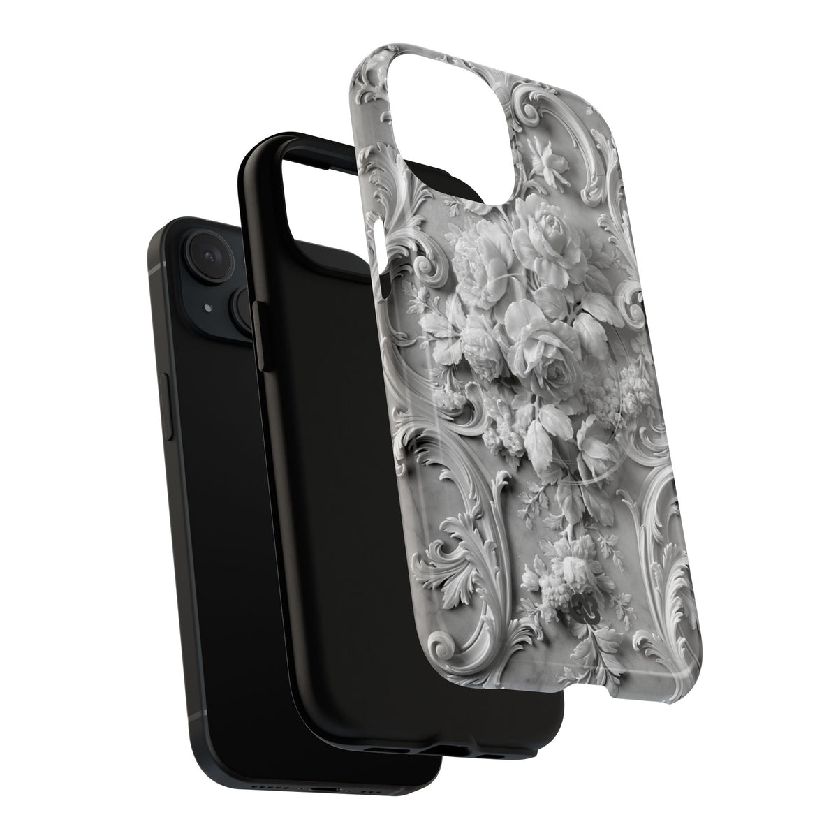 Rococo Marble Rose · Tough 2.0 Magnetic Phone Case for iPhone · White