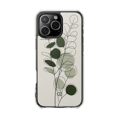 Green Impact MagSafe Phone Case for iPhone - Muted Eucalyptus Sketch