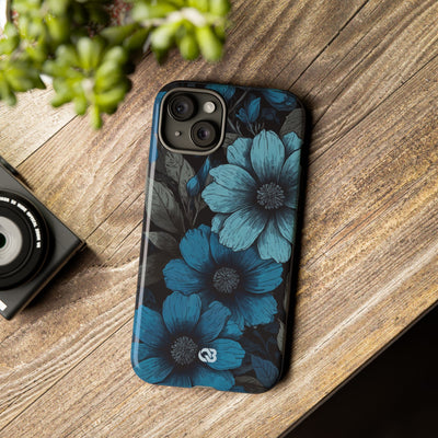 Obsidian Blue Petals · Coque de téléphone Tough pour iPhone