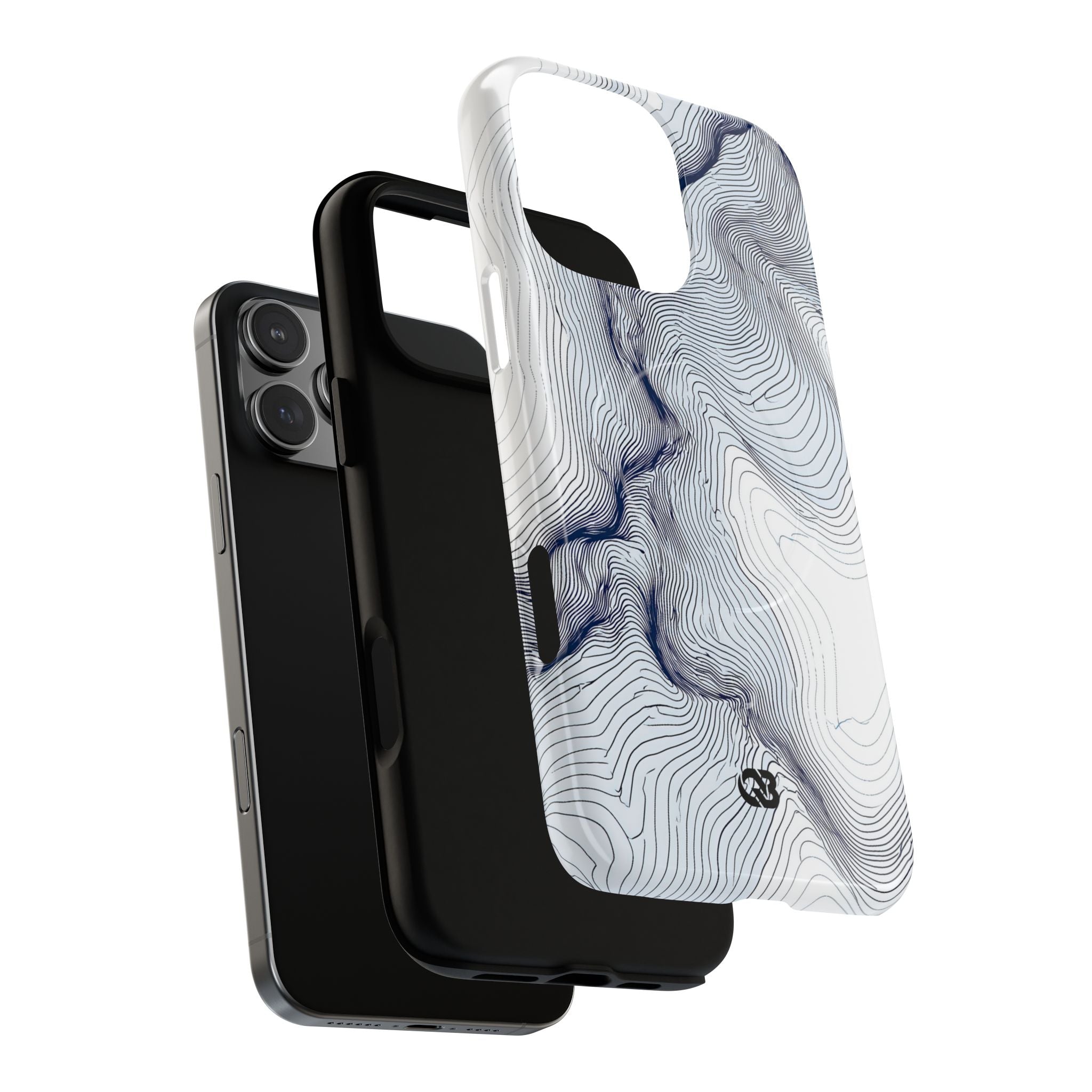 White Tough 2.0 Magsafe Phone Case for iPhone - Nordic Ridge Topo