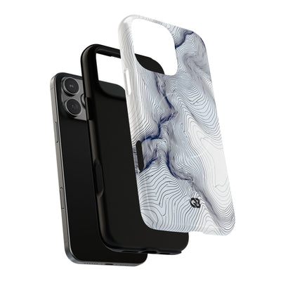 White Tough 2.0 Magsafe Phone Case for iPhone - Nordic Ridge Topo