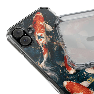 Imperial Nishikigoi · Clear Impact Magnetic Phone Case for iPhone ·  Blue