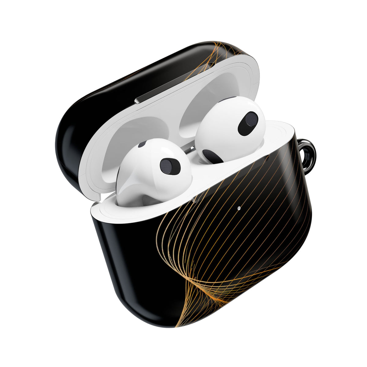 Golden Contour Flow · Hard Case for AirPods & AirPods Pro · Black