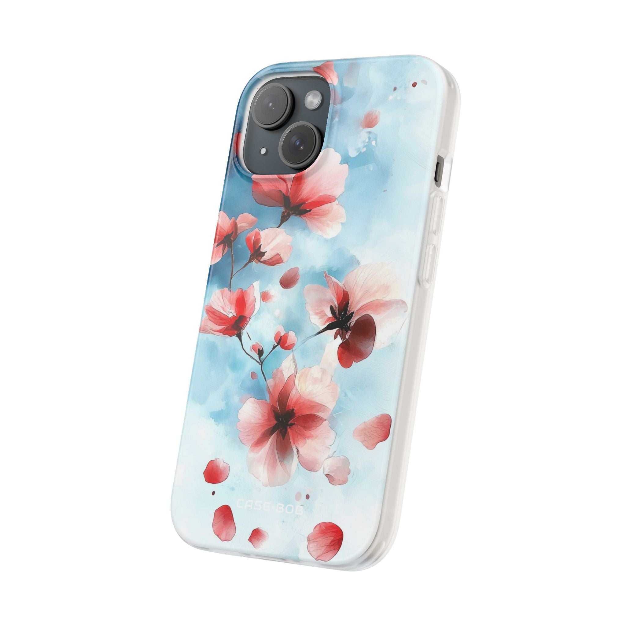 Pink Blossom Drift iPhone 15 Case - Soft