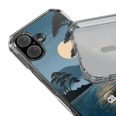 Moonlit Pine Horizon · Clear Impact Magnetic Phone Case for iPhone ·  Blue