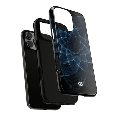 Blue Tough Phone Case for iPhone - Cobalt Geometric Bloom
