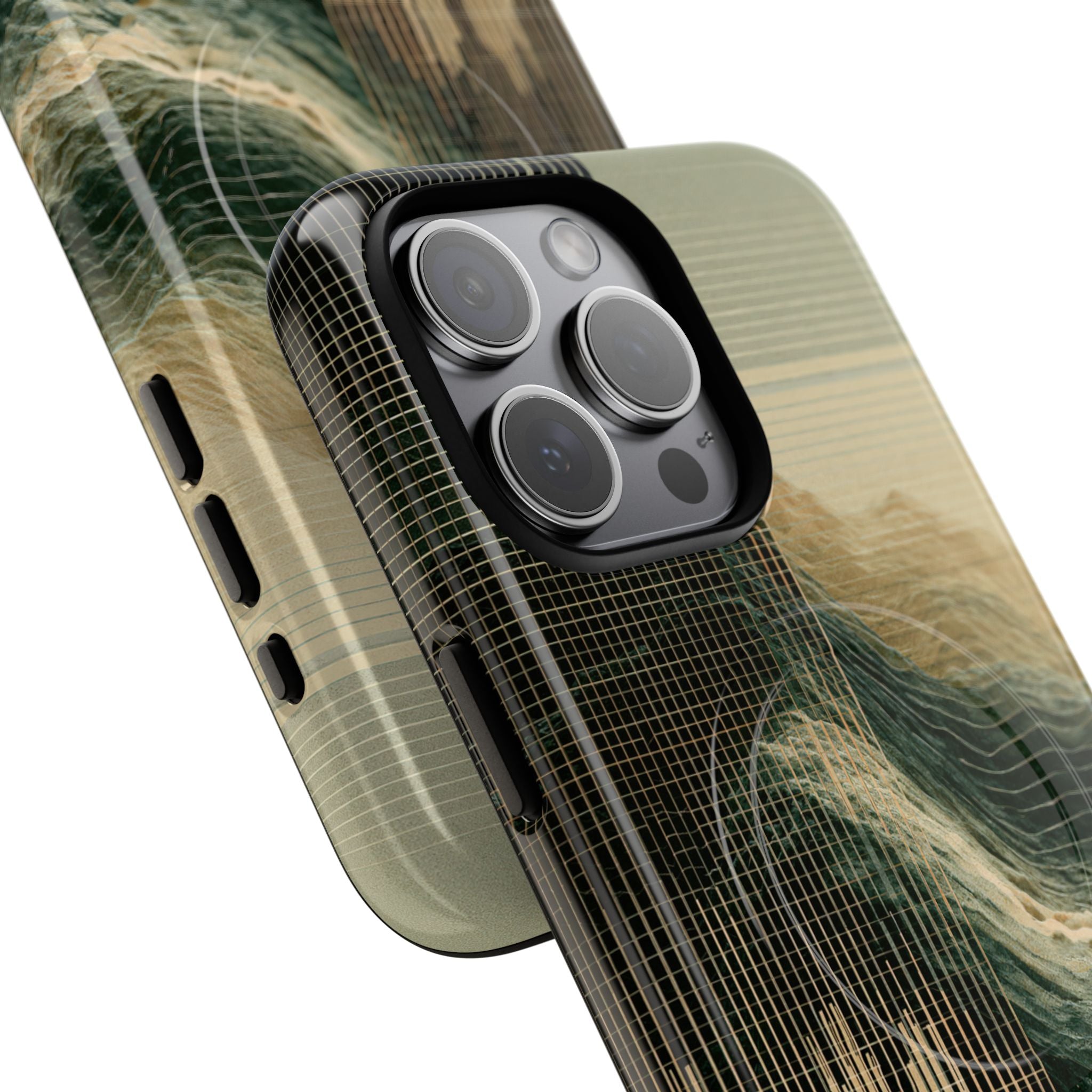 Beige Tough 2.0 Magsafe Phone Case for iPhone - Veridian Data Ridge