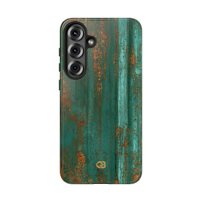 Teal Tough Phone Case for Samsung - Verdigris Copper Siding