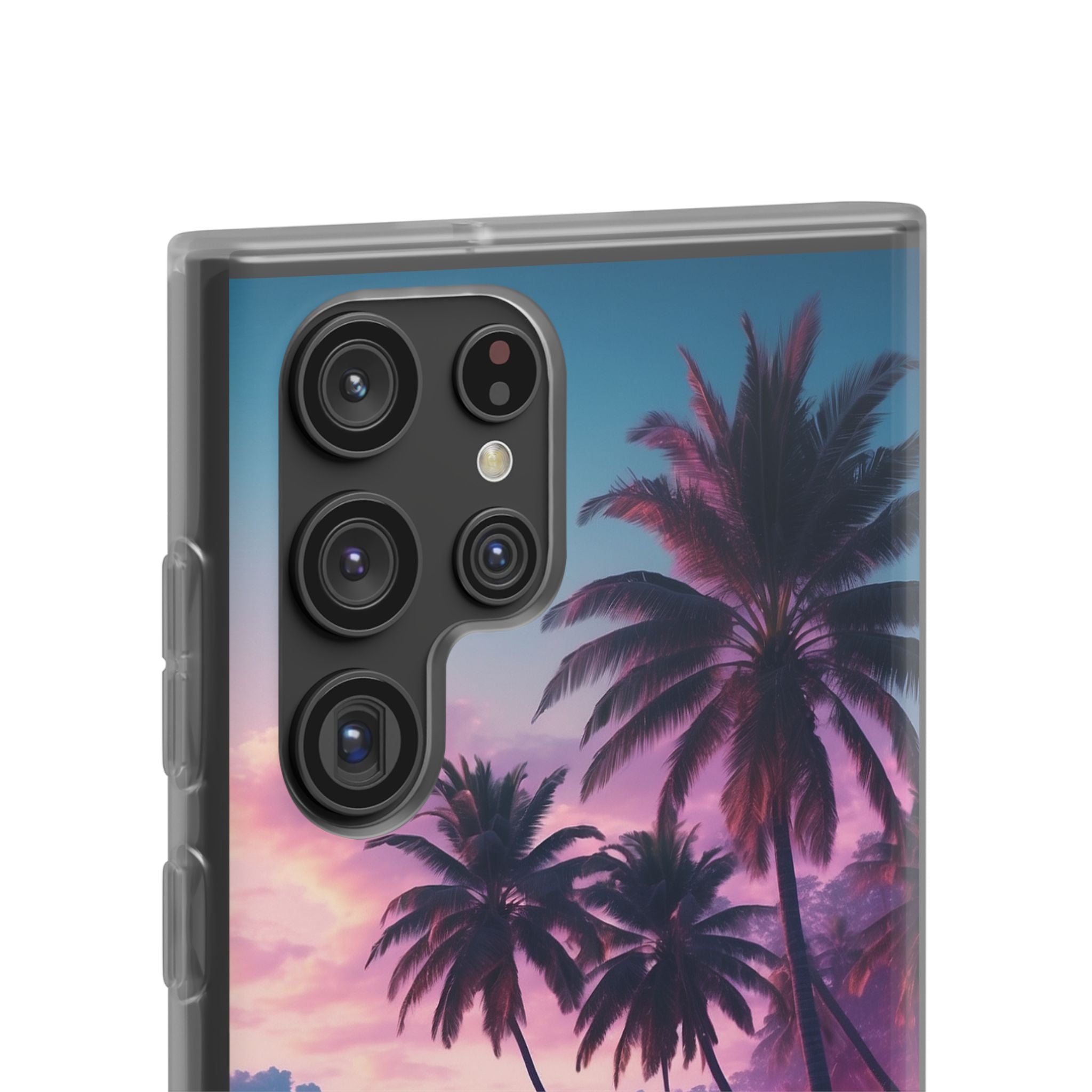 Neon Shore Palms · Soft Phone Case for Samsung