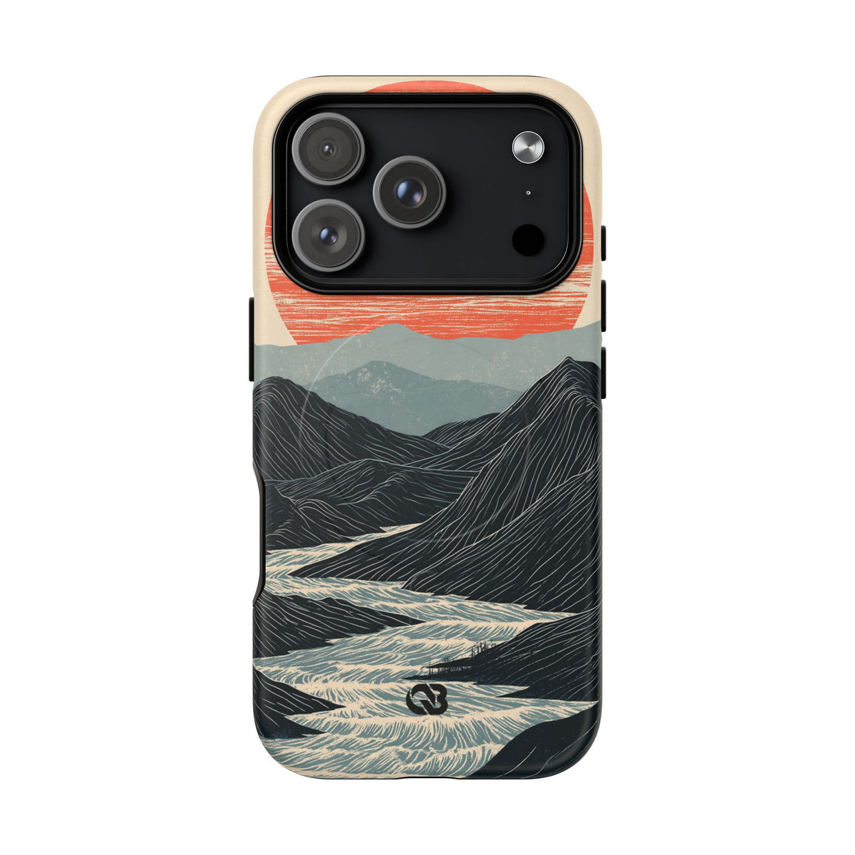 Beige Tough 2.0 Magnetic Phone Case for iPhone - Crimson Ridge Flow
