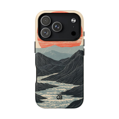 Beige Tough 2.0 Magnetic Phone Case for iPhone - Crimson Ridge Flow