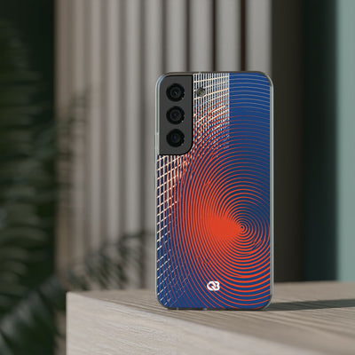 Blue Lite Phone Case for Samsung - Orange Orbit Grid