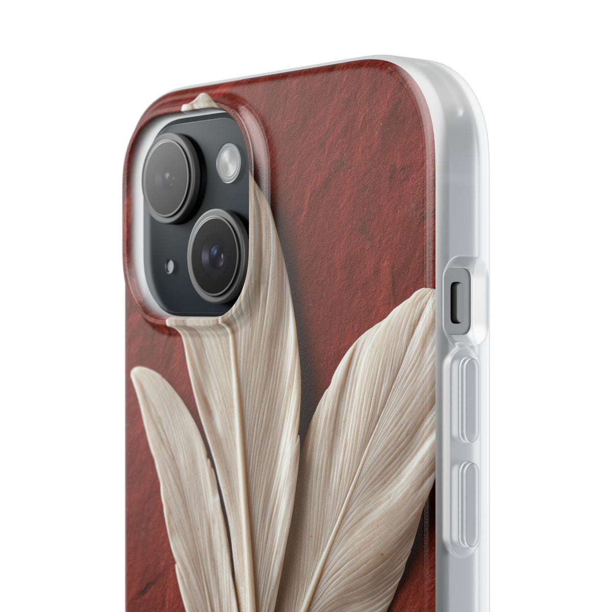 Carved Ivory Plume · Lite Phone Case for iPhone ·  Red