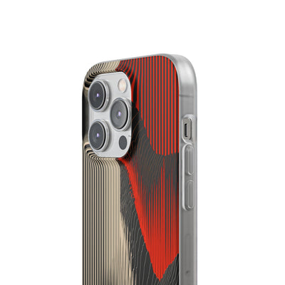 Red Lite Phone Case for iPhone - Crimson Pulse Topo