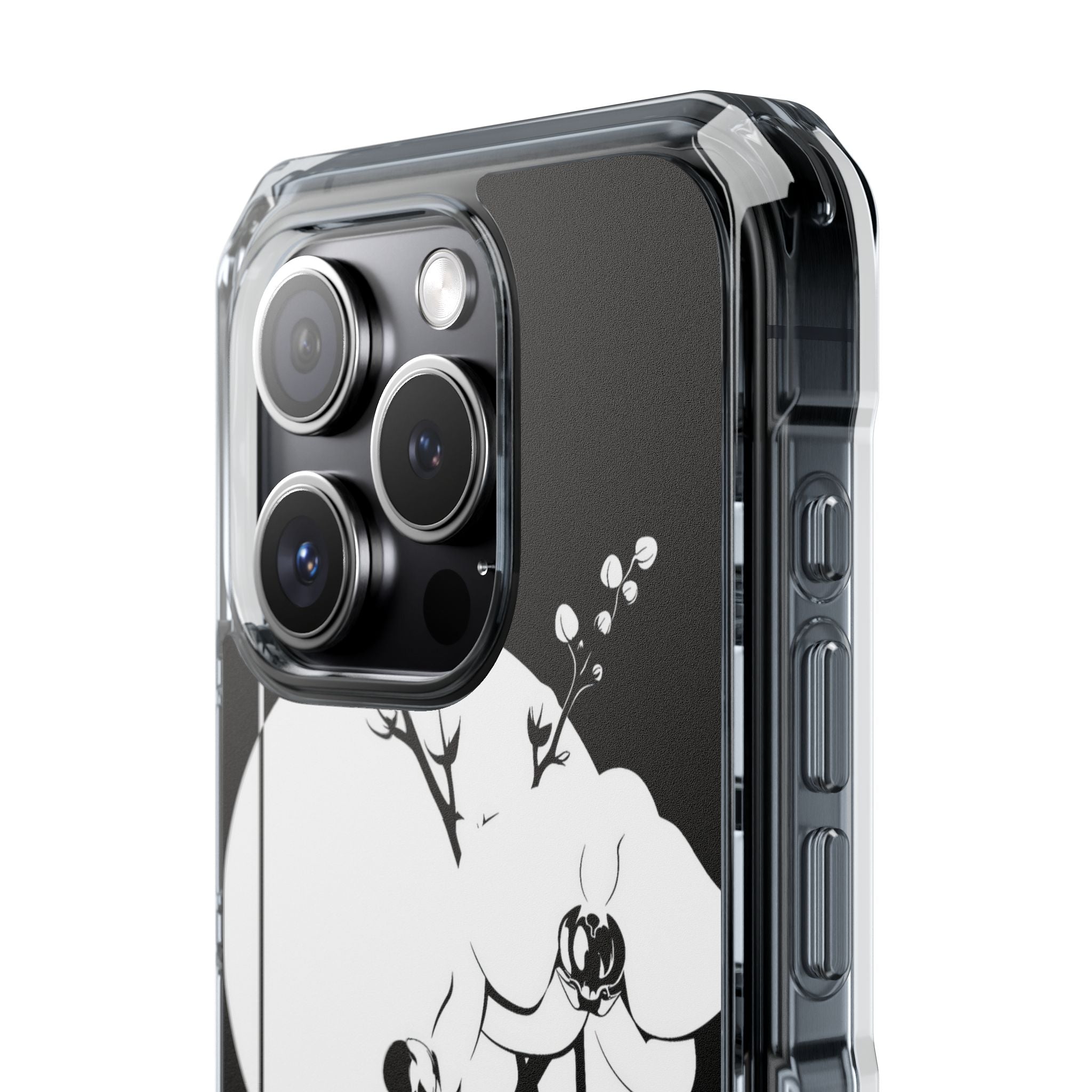 Black Impact MagSafe Phone Case for iPhone - Lunar Orchid Grid