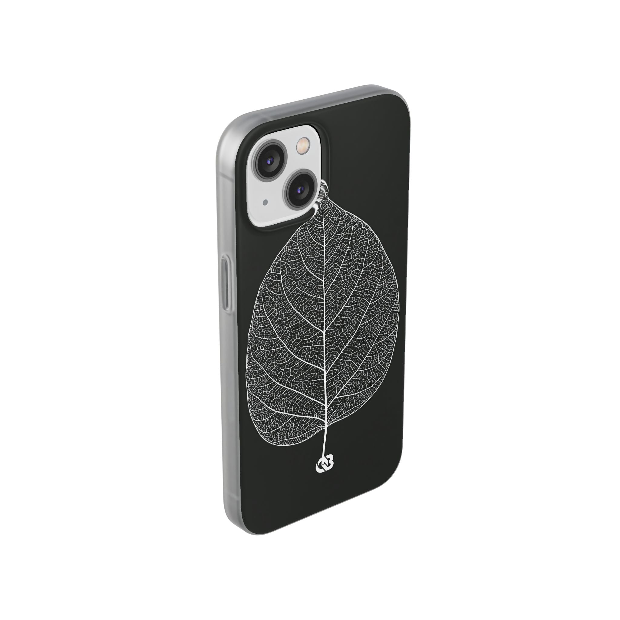 Black Lite Phone Case for iPhone - Bleached Leaf Lattice
