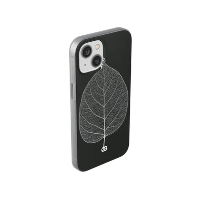 Black Lite Phone Case for iPhone - Bleached Leaf Lattice