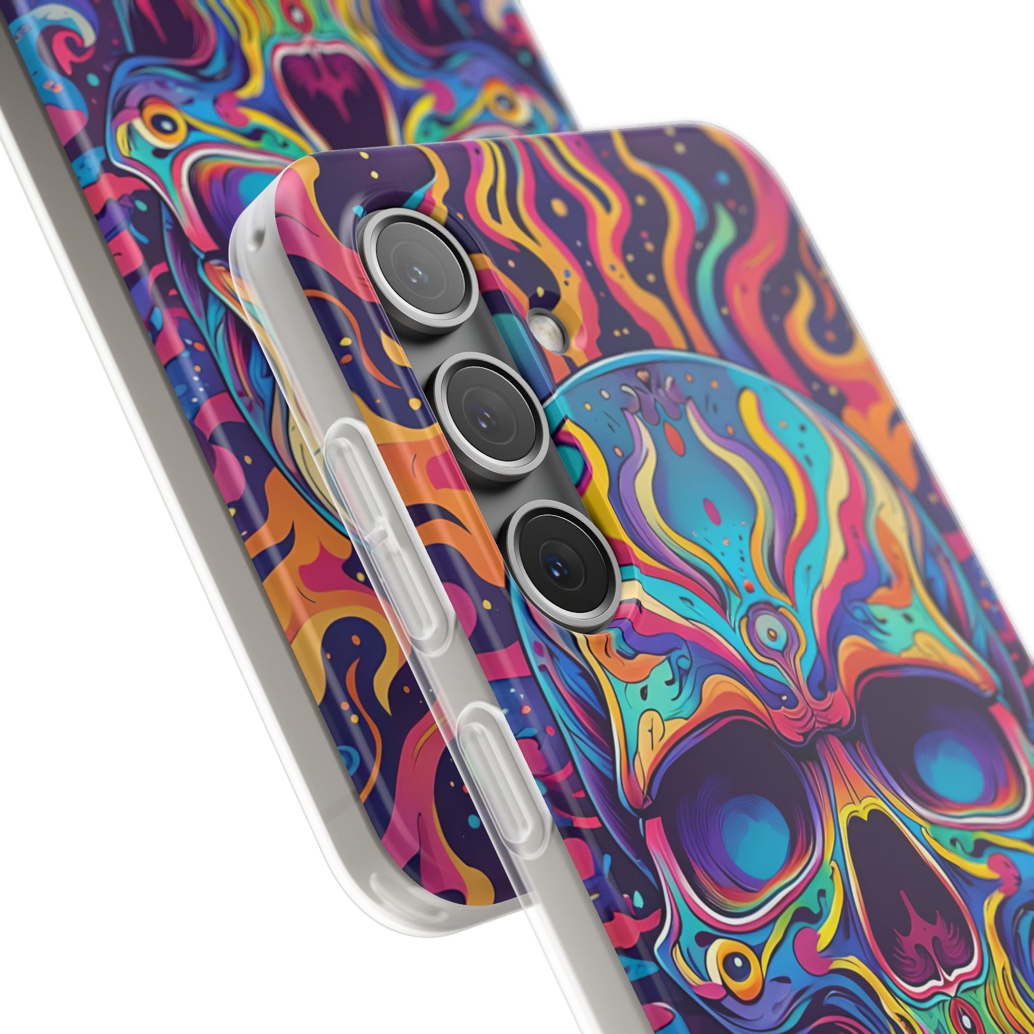 Flaming Skull Samsung S24 Cover - Blød
