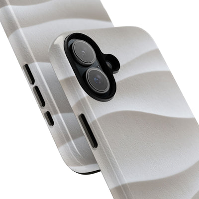 White Tough Phone Case for iPhone - Arctic Flow Ridges