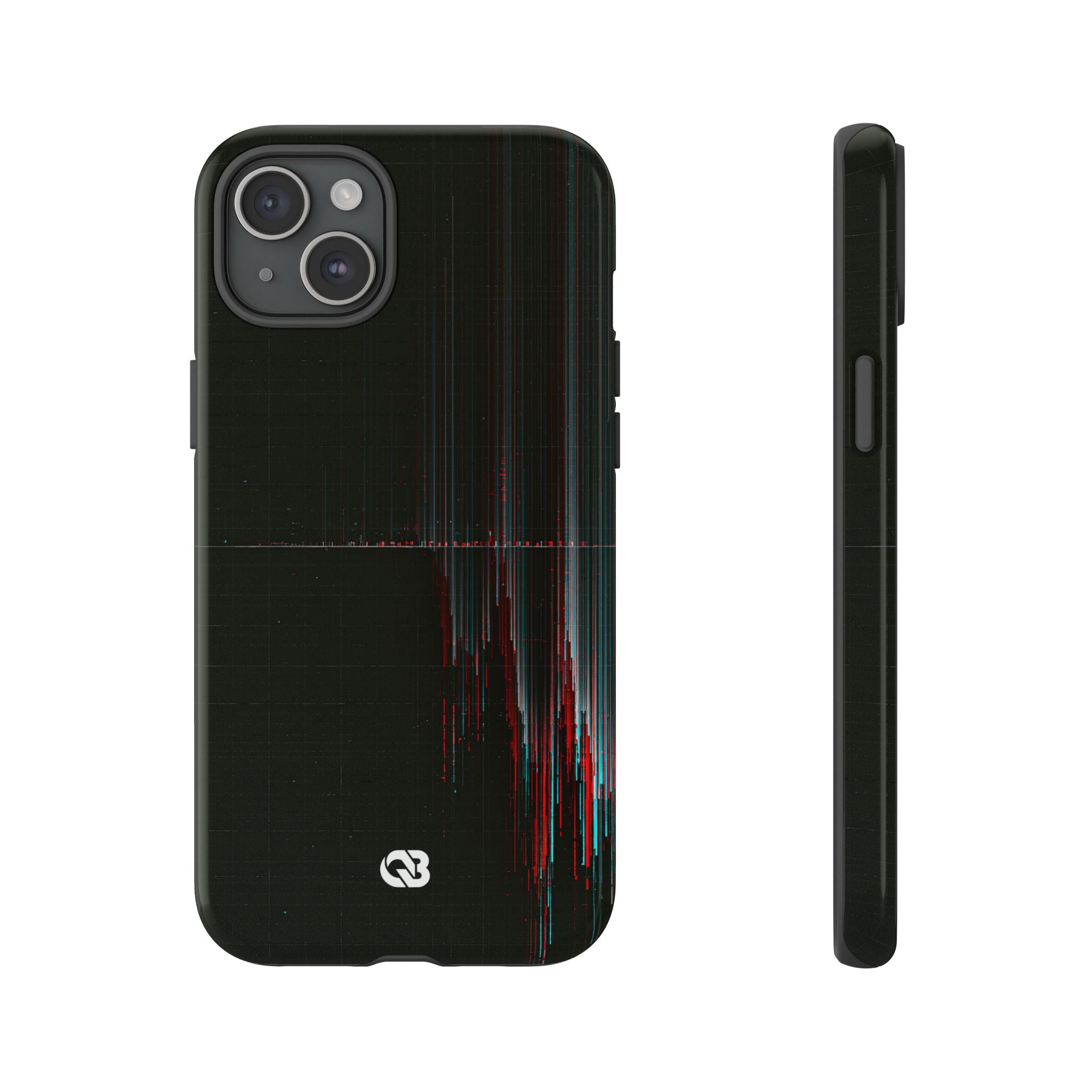 Black Tough Phone Case for iPhone - Corrupted Data Stream