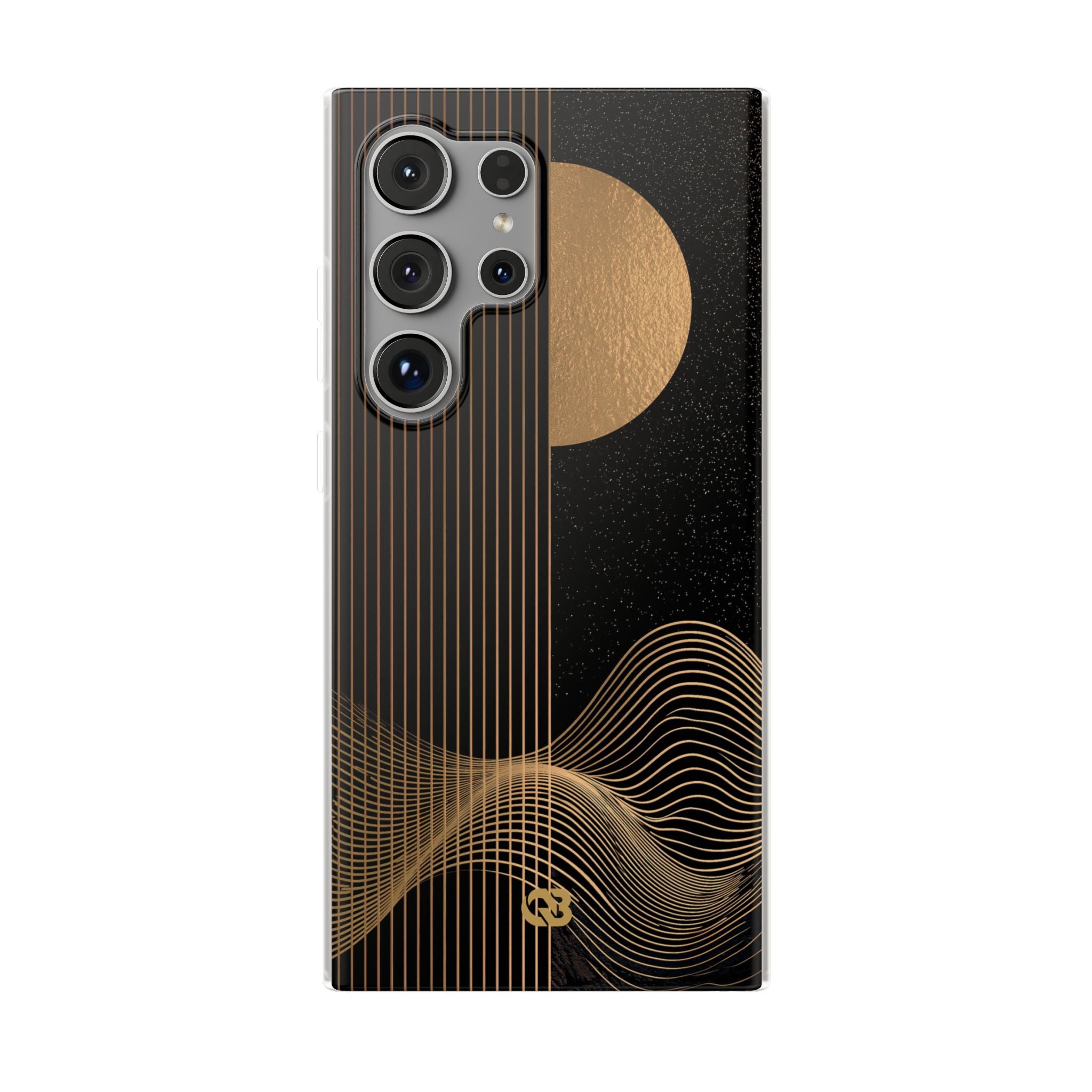 Gold Lite Phone Case for Samsung - Gilded Obsidian Dunes