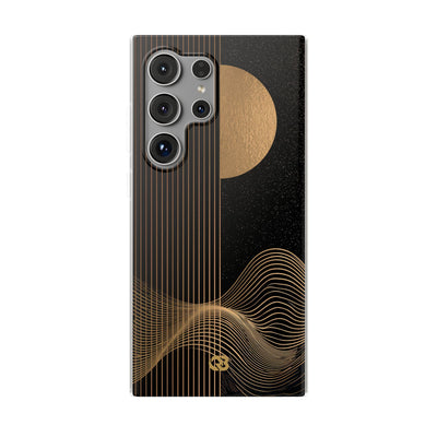 Gold Lite Phone Case for Samsung - Gilded Obsidian Dunes