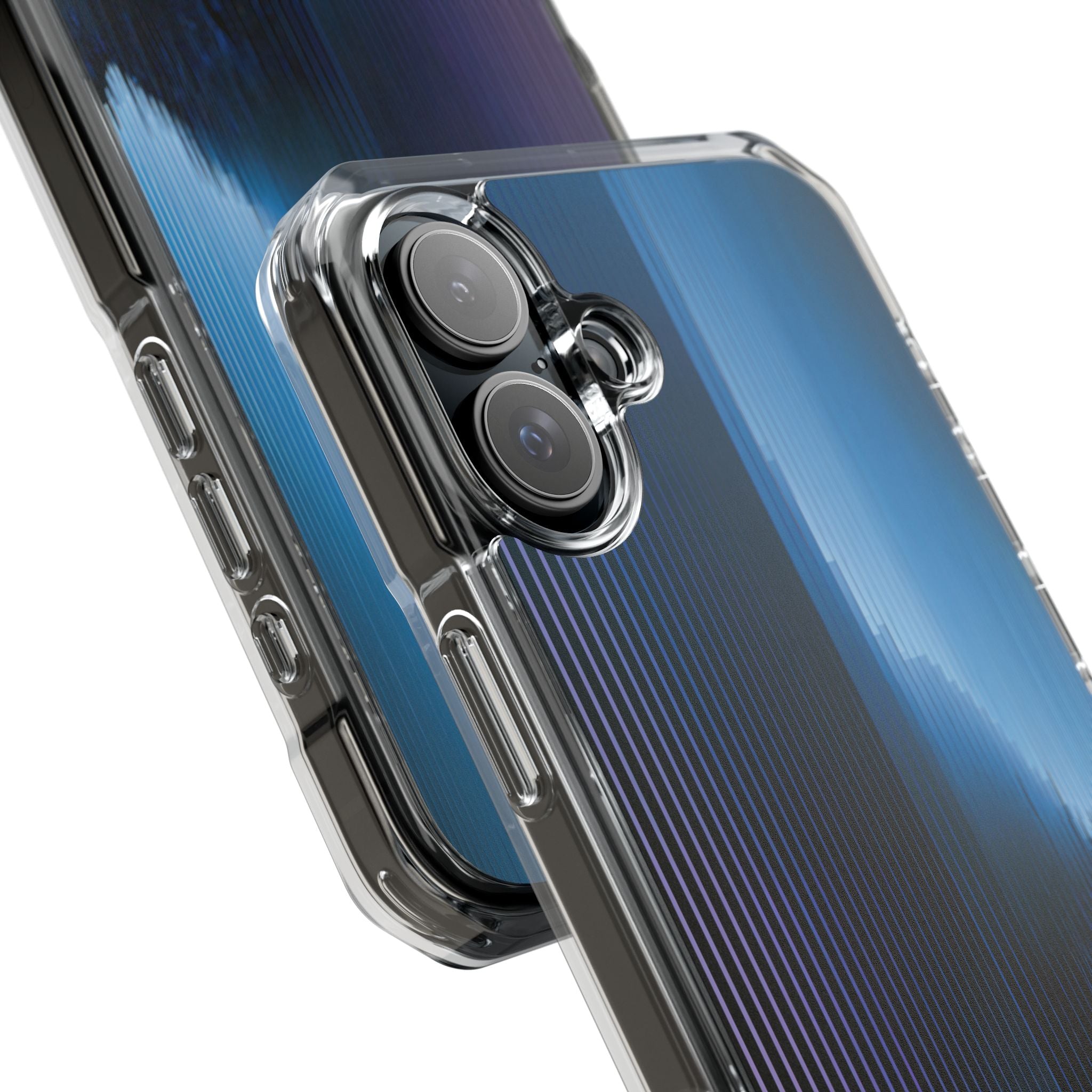 Blue Impact MagSafe Phone Case for iPhone - Indigo Distortion Wave