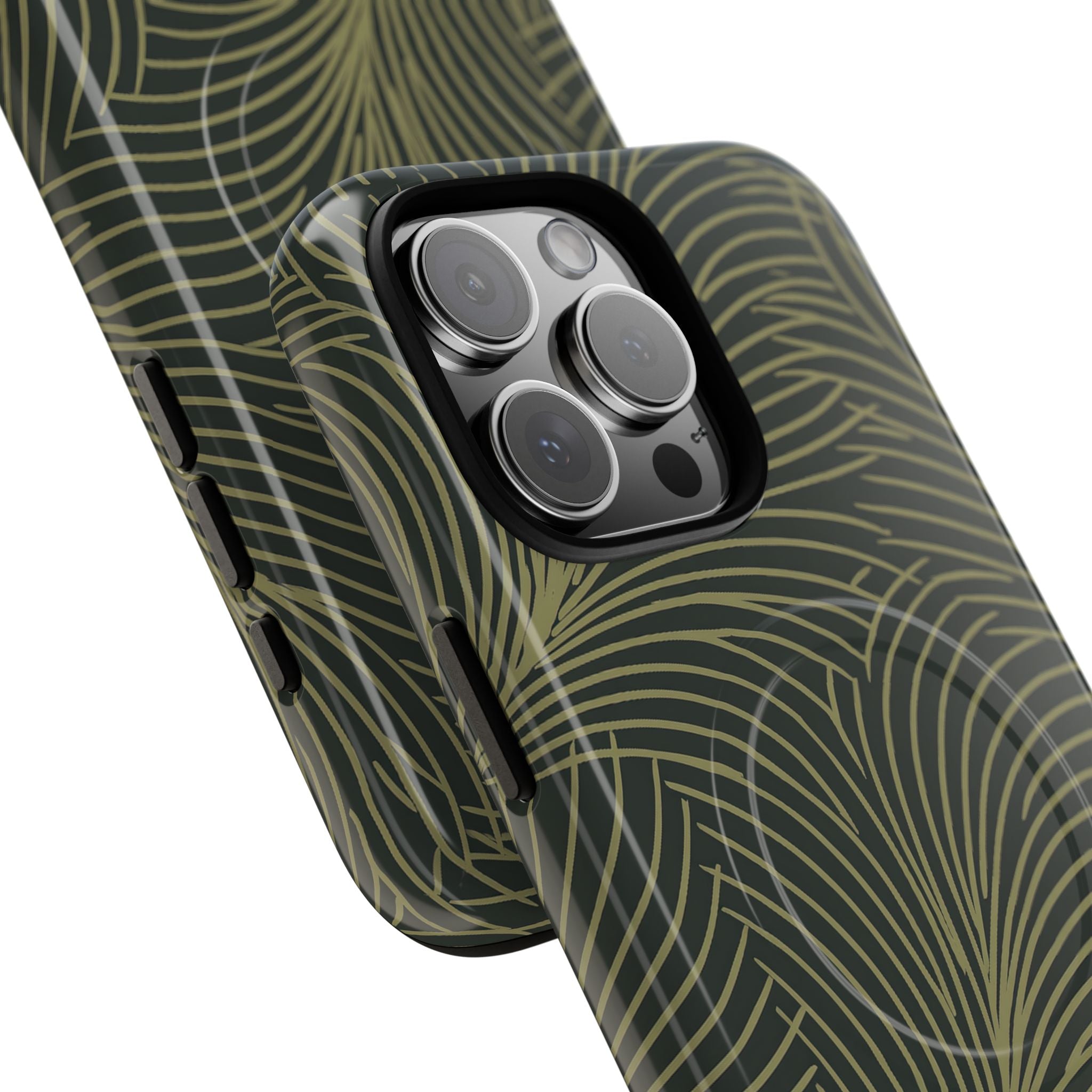 Green Tough 2.0 Magsafe Phone Case for iPhone - Dark Olive Plume