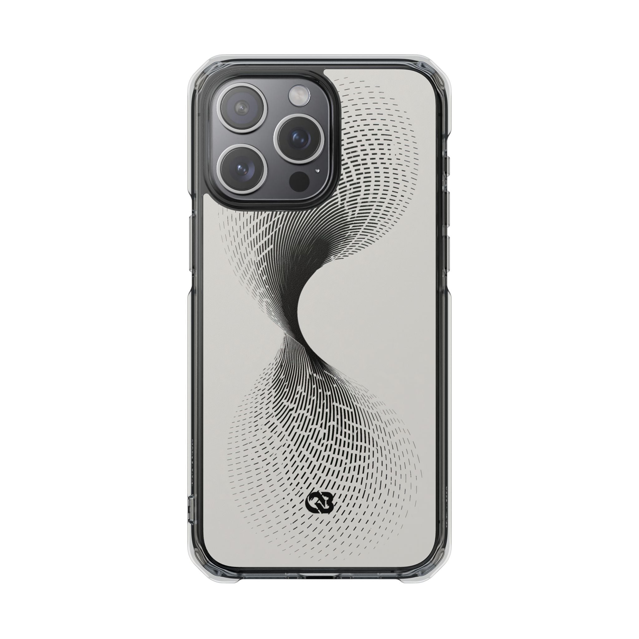 White Impact MagSafe Phone Case for iPhone - Linear Torsion Grid